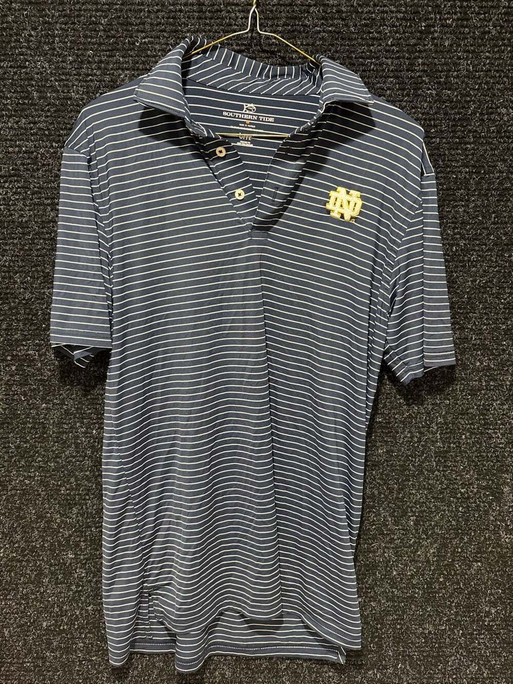 Southern Tide Notre Dame Fighting Irish Striped Polo Shirt Size S